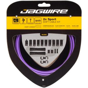 Jagwire 2x Sport Shift Cable Kit (Purple) (For Shimano/SRAM) (1.1mm) (1500/2300mm) (Cables & Housing