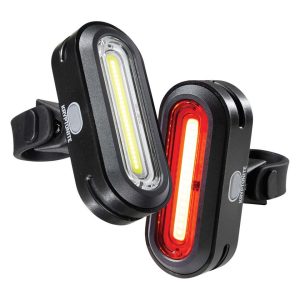 Kryptonite Avenue F-100/R-50 COB Headlight & Tail Light Set (Black) (100/50 Lumens)