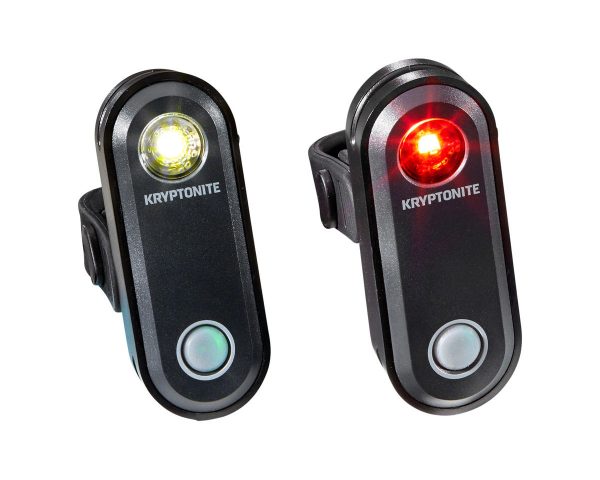 Kryptonite Avenue F-65/R-30 Headlight & Tail Light Set (Black) (65/30 Lumens)