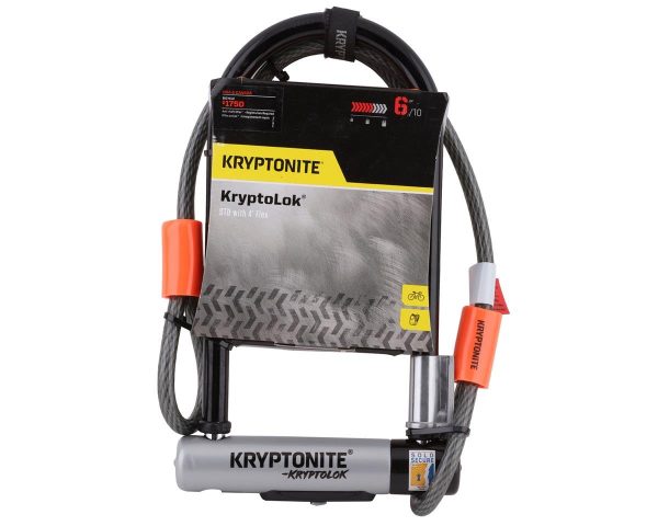 Kryptonite KryptoLok STD U-Lock with 4' Flex Cable and Bracket