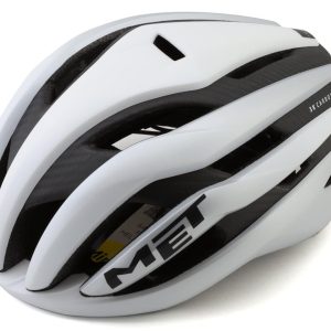 Met Trenta 3K Carbon MIPS Road Helmet (Matte White/Silver Metallic) (L)