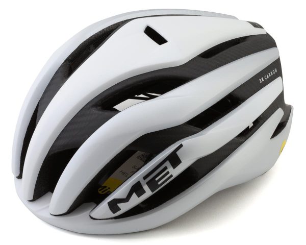 Met Trenta 3K Carbon MIPS Road Helmet (Matte White/Silver Metallic) (S)