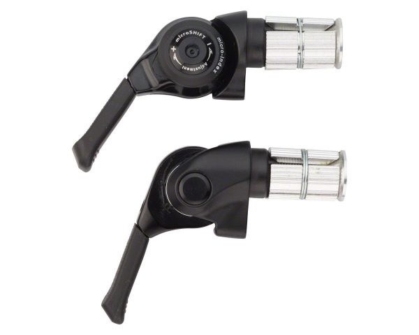 Microshift Mountain Bar End Shifter Set (Black) (Pair) (2/3 x 10 Speed) (Shimano Compatible)