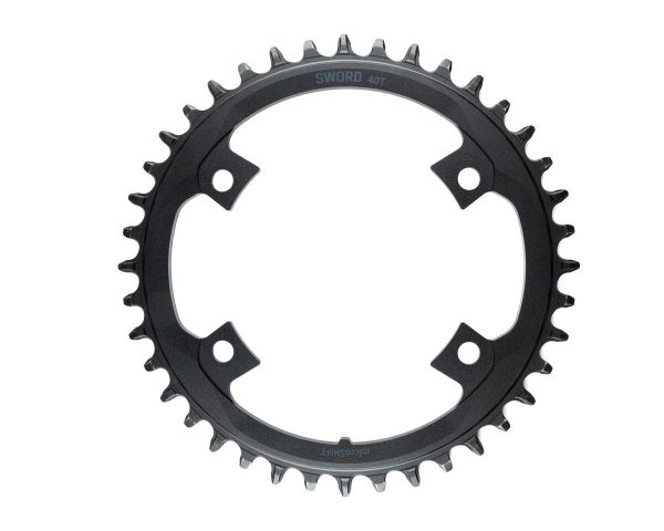 Microshift Sword/Sword Black Chainrings (Black) (9/10 Speed) (Single) (40T) (80/110mm Asymmetic BCD)