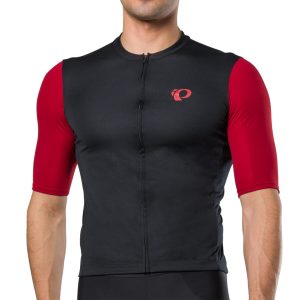 Pearl iZUMi Men's Attack Short Sleeve Jersey (Black/Red Dahlia) (L)