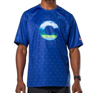 Pearl iZUMi Summit Short Sleeve Jersey (Navy Homestate) (L)