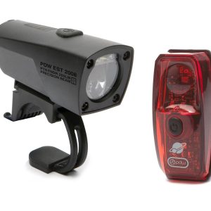 Portland Design Works Pathfinder Headlight and Io Tail Light Set (Black/Red) (200 Lumens)