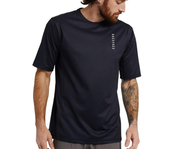 Race Face Indy Short Sleeve Jersey (Black) (L)