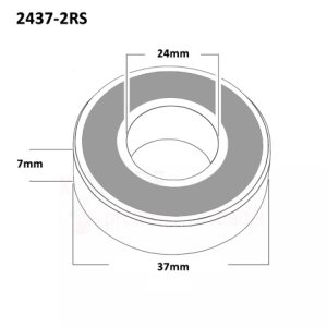 Replacement Bottom Bracket Bearings - Silver / Single / 37mm x 24mm x 7mm