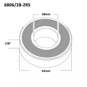 Replacement Bottom Bracket Bearings - Silver / Single / 42mm x 28mm x 7/8