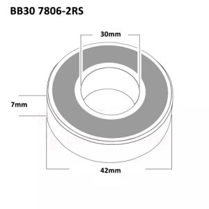 Replacement Bottom Bracket Bearings - Silver / Single / Angular Contact /BB30 42mm x 30mm x 7mm