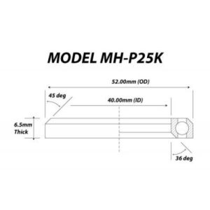 Replacement Headset Bearings - Single / 52mm x 40mm x 6.5mm (36/45 Degree)