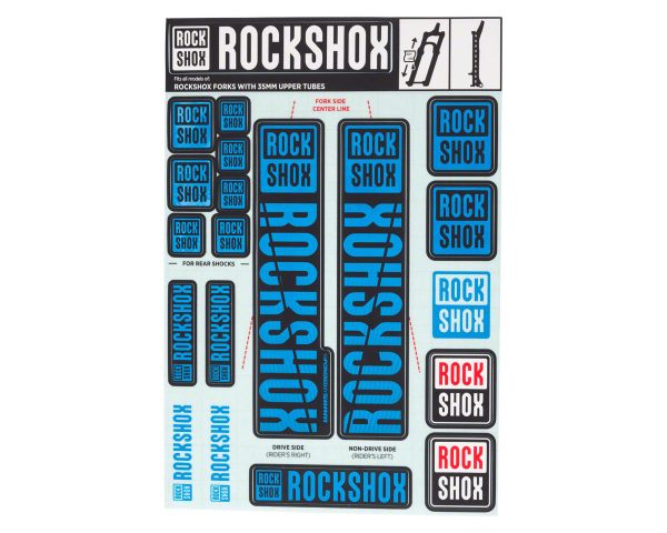 RockShox Fork Decal Kit (Blue) (For Forks with 35mm Upper Tubes)