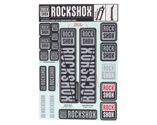 RockShox Fork Decal Kit (Grey) (For Forks with 35mm Upper Tubes)