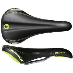 SDG Bel-Air RL Cro-Mo Rail Saddle - Black / Green Stitching