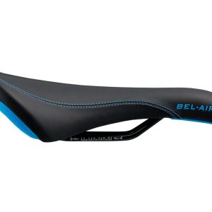 SDG Bel-Air RL Saddle (Black/Cyan) (Steel Rails) (140mm)