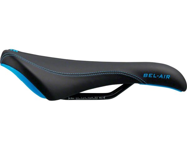 SDG Bel-Air RL Saddle (Black/Cyan) (Steel Rails) (140mm)