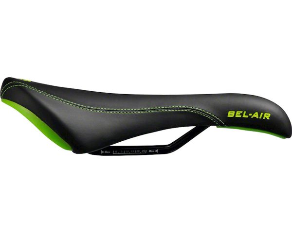 SDG Bel-Air RL Saddle (Black/Green) (Steel Rails) (140mm)