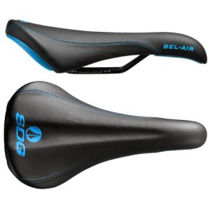 SDG Bel-Air Steel Rail Saddle - Black / Cyan