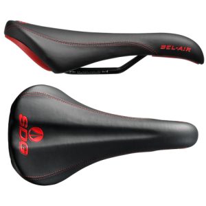 SDG Bel-Air Steel Rail Saddle - Black / Red