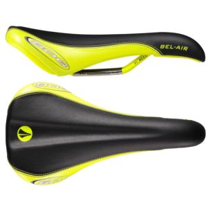 SDG Bel-Air Ti-Alloy Rail Saddle - Black / Neon Yellow