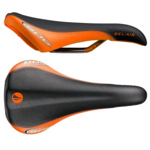 SDG Bel-Air Ti-Alloy Rail Saddle - Black / Orange