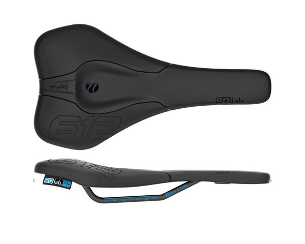 SQlab 612 Ergowave R Saddle (Black) (Hollow S-Tube Alloy Rails) (140mm)