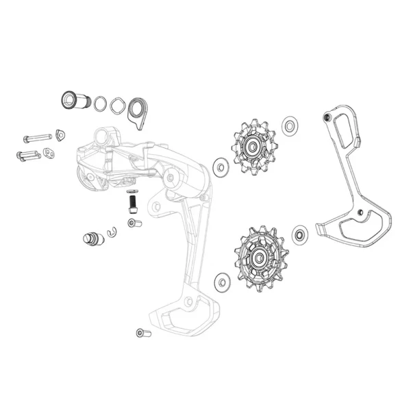 SRAM Red AXS XPLR E1 Rear Derailleur Carbon Inner Cage