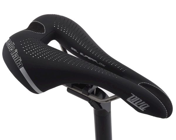 Selle Italia Diva Gel Superflow Women's Saddle (Black) (Titanium Rails) (L3) (152mm)