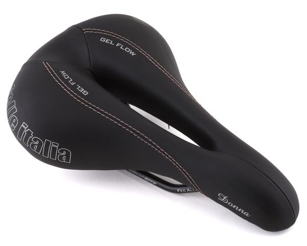 Selle Italia Donna Gel Flow Saddle (Black) (FeC Alloy Rails) (168mm)