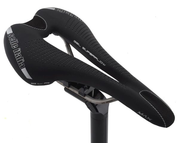 Selle Italia Max SLR Gel Superflow Saddle (Black) (Titanium Rails) (L3) (145mm)