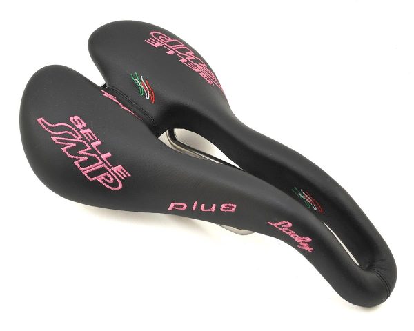 Selle SMP Plus Lady's Saddle (Black/Pink) (AISI 304 Rails) (159mm)