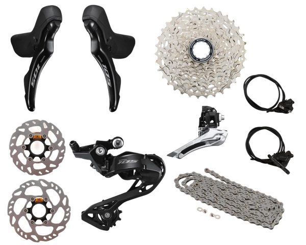 Shimano 105 R7100 Mechanical Road Groupset (Black) (2 x 12 Speed) (Hydraulic Disc Brake)