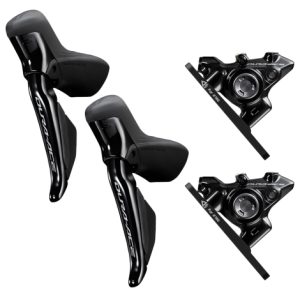 Shimano Dura Ace R9270 Di2 Hydraulic Disc STI Levers & R9270 Flat Mount Disc Brake Set - 12 Speed