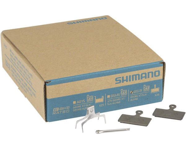 Shimano G05S Disc Brake Pad & Spring Bulk Box (Resin Compound) (Stainless Steel Back Plate) (Box/25