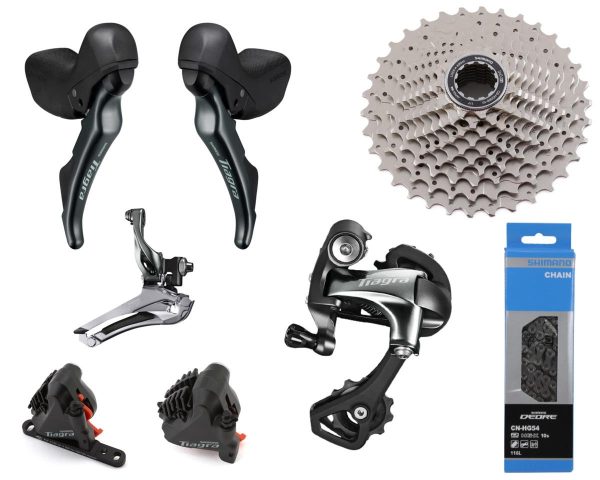 Shimano Tiagra 4700 Road Groupset (Grey) (2 x 10 Speed) (Hydraulic Disc Brake)