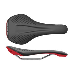 Spank Oozy 220 Saddle (Black/Red) (Chromoly Rails) (144mm)