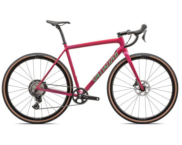 Specialized Crux Comp Gravel Bike (Gloss Vivid Pink/Electric Green) (54cm) (Shimano GRX)