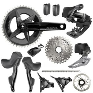 Sram Rival eTap AXS 2X HRD Electronic Wireless Full Groupset - 12 Speed - Black / 12 Speed / 35/48T 170 / 10-36T