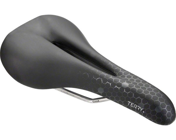 Terry Fly Ti Gel Men's Saddle (Black/Grey) (TI-316 Rails) (140mm)