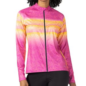 Terry Women's Thermal Full Zip Long Sleeve Jersey (Pebble Bright) (M)