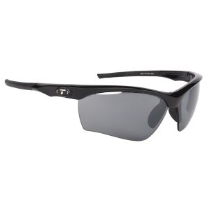 Tifosi Vero Sunglasses (Gloss Black) (Smoke, AC Red & Clear Lenses)