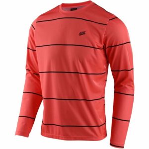 Troy Lee Designs Flowline Long Sleeve Cycling Jersey - Stacked Coral / Small