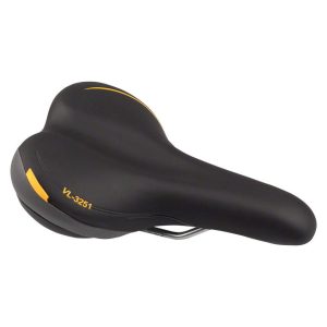 Velo Plush Pace Men's Saddle (Black) (Steel Rails) (175mm)