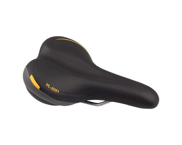 Velo Plush Pace Men's Saddle (Black) (Steel Rails) (175mm)