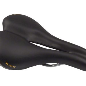 Velo Plush Pump Men's Saddle (Black) (Steel Rails) (179mm)