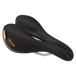 Velo Plush Pump Women's Saddle (Black) (Steel Rails) (174mm)