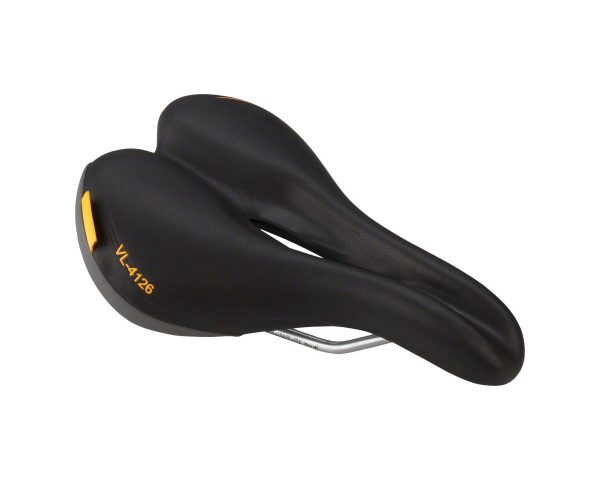 Velo Plush Pump Women's Saddle (Black) (Steel Rails) (174mm)