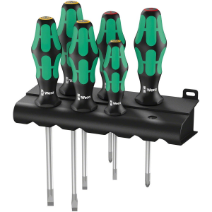 Wera | 334/6 Rack Screwdriver Set 6 Piece Set With Rack