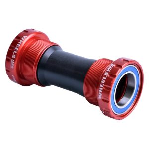 Wheels Manufacturing Threaded External ABEC-3 Bottom Bracket (Red) (BSA) (68/73) (24mm/Shimano Spind